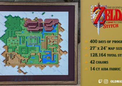Fan ha tardado 400 días en crear este tapiz del mapa de The Legend of Zelda: A Link to the Past